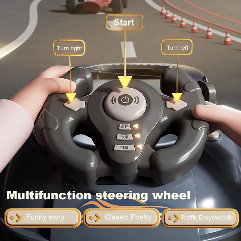 Kids Driving Simulator Toy Steering Wheel Racer Steering Wheel Racing Game With Sound Lights 2