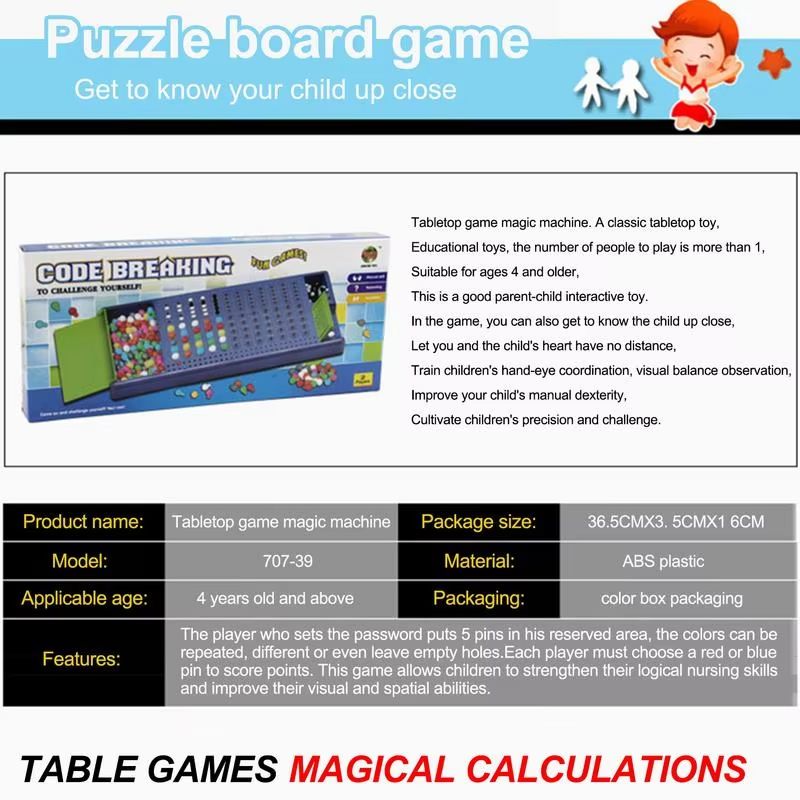 Code Breaking Board Game For 2 Players Family Logic Puzzle With Scoring Pegs 4