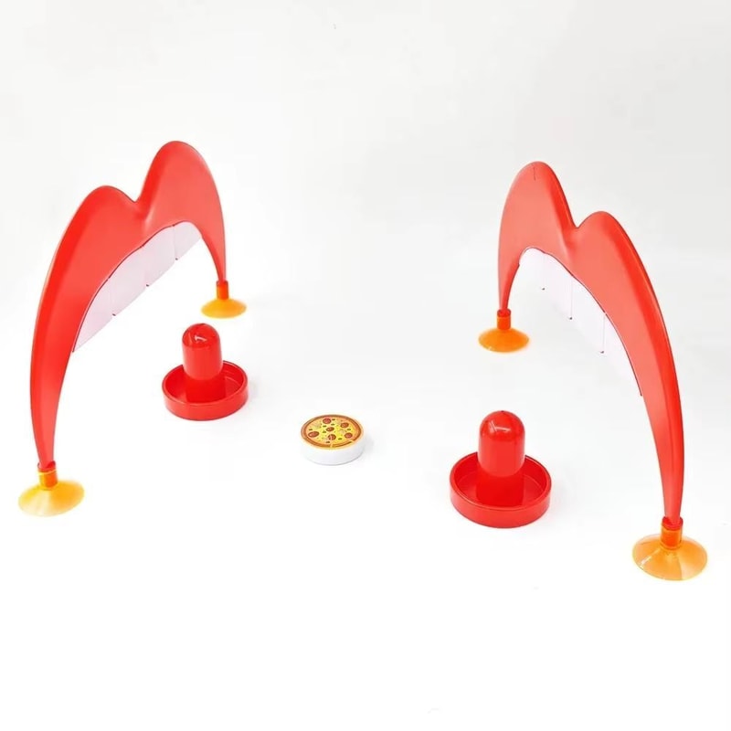Desktop Ice Hockey Game PizzaThemed Tabletop Set Compact Family Challenge 5