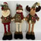 Stretchable Plaid Santa Snowman Reindeer Set Of 3 Cozy Christmas Plush Doll Decor 1