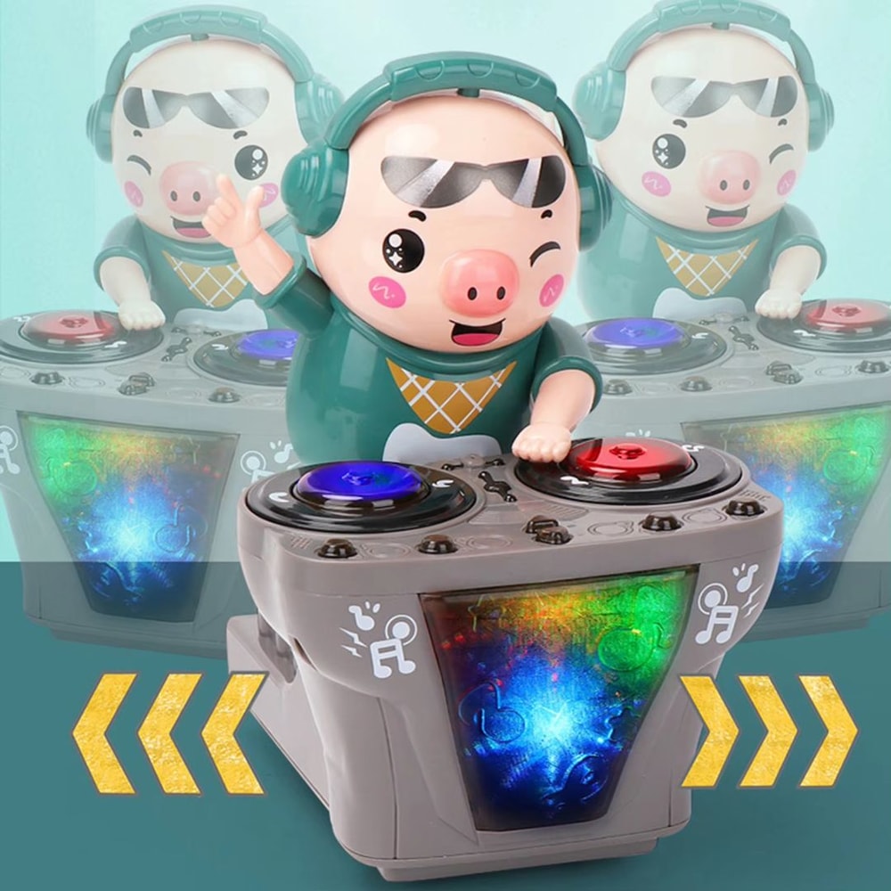 DJ Dance Party Dancing Pig Toy With Lights Music Swinging DJ Pig Toy 0