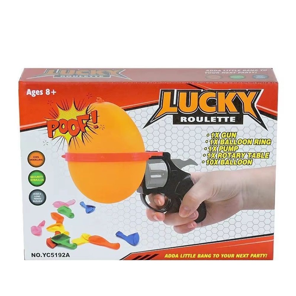 Lucky Balloon Roulette Game Set Party Prank Toy With Pump Balloons 0