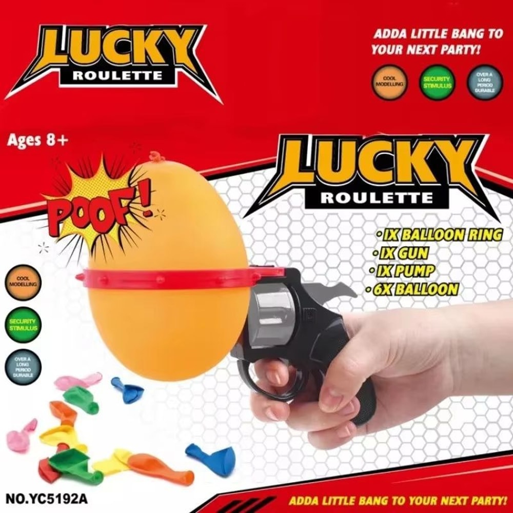 Lucky Balloon Roulette Game Set Party Prank Toy With Pump Balloons 2