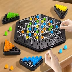 triangle strategy battle game – interactive rubber band board game set for kids & family