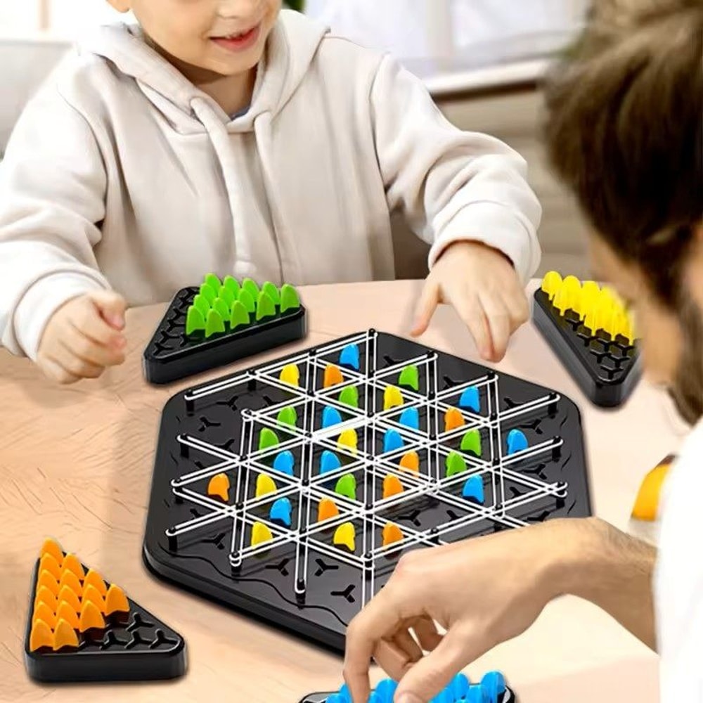 Triangle Strategy Battle Game Interactive Rubber Band Board Game Set For Kids Family 1