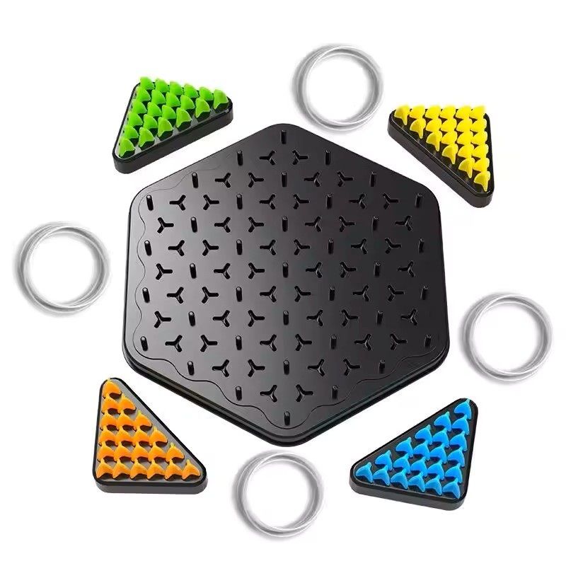 Triangle Strategy Battle Game Interactive Rubber Band Board Game Set For Kids Family 2