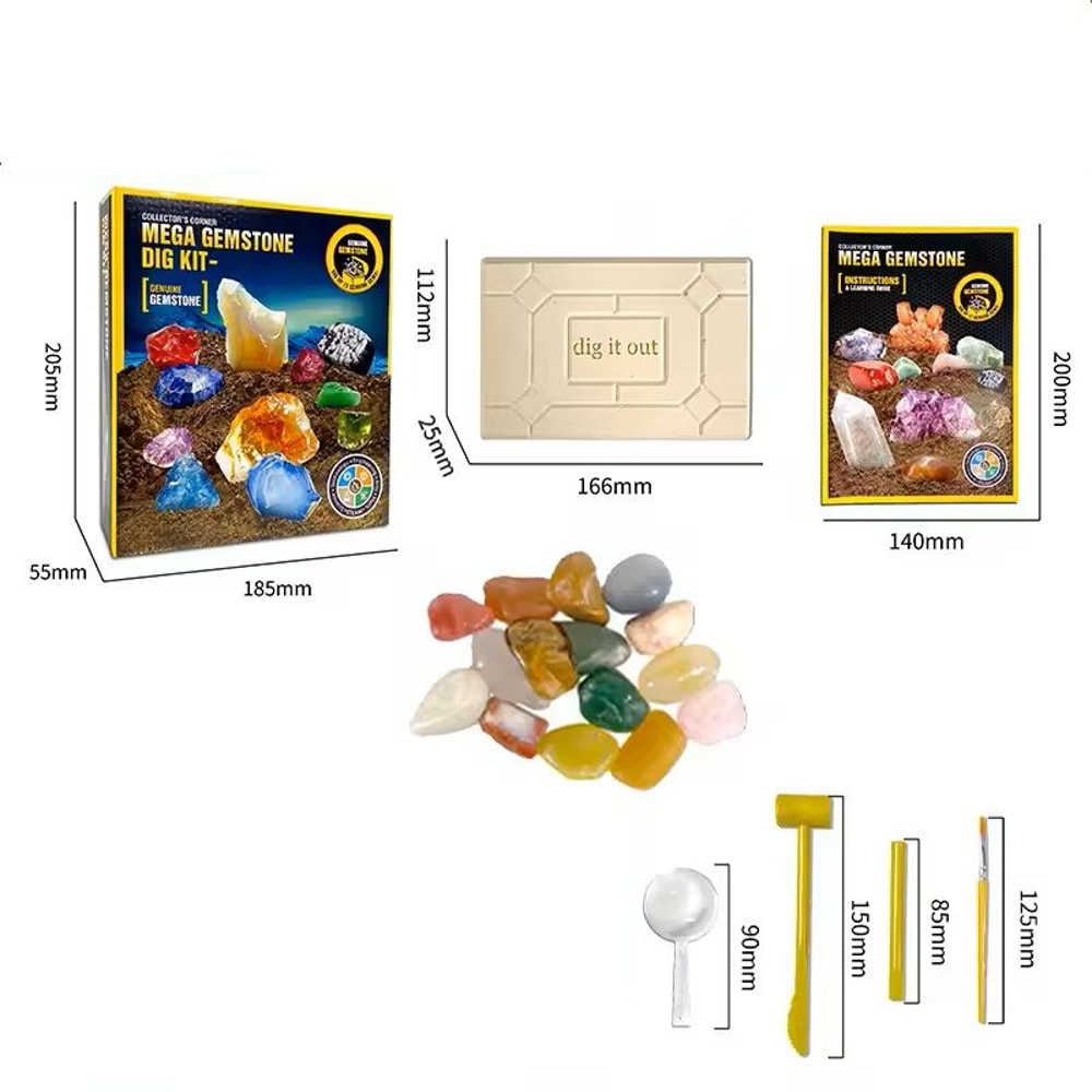 Dig Discover Crystal Mining Kit Gemstone Dig Toy Educational Science Set For Kids 8