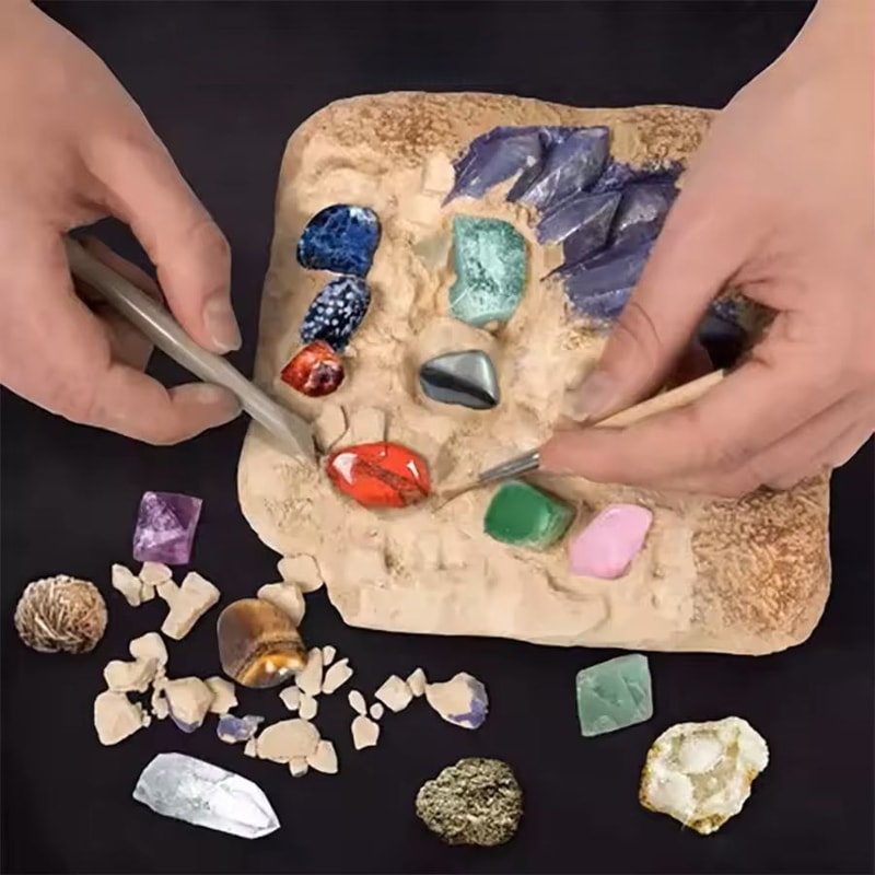 Dig Discover Crystal Mining Kit Gemstone Dig Toy Educational Science Set For Kids 2