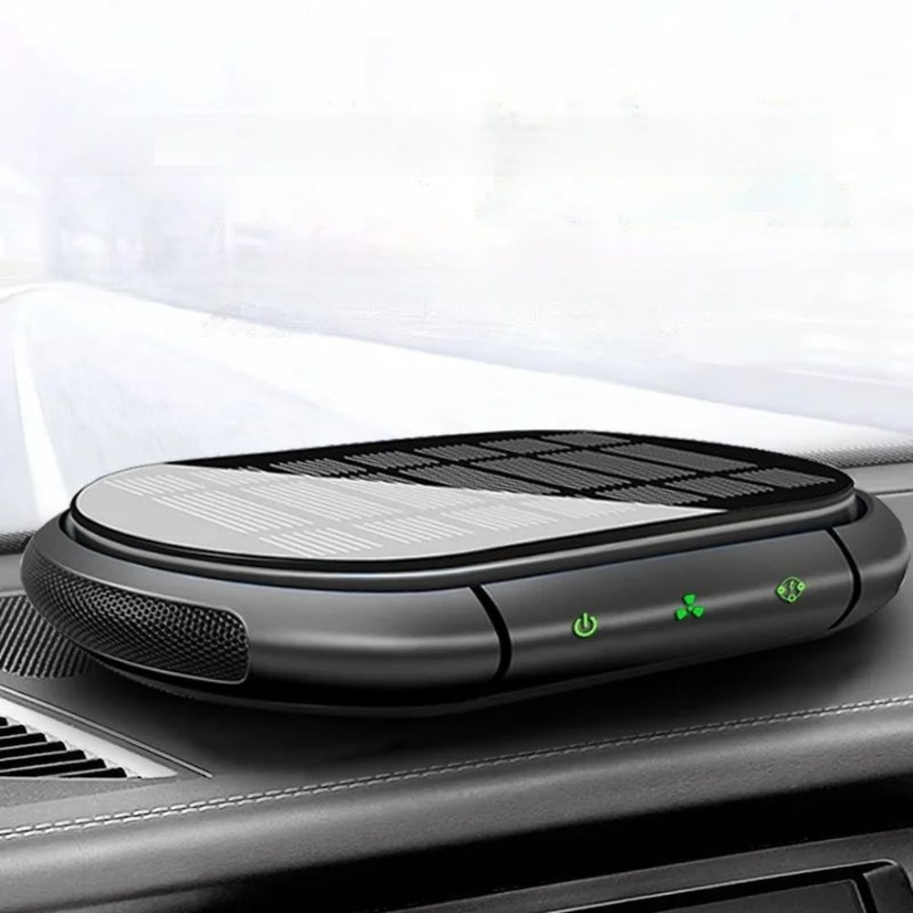 Solar Car Air Purifier With Negative Ion Generator USB Rechargeable Deodorizer For Fresh Clean Air 0