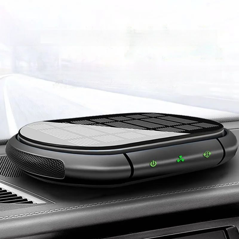 Solar Car Air Purifier With Negative Ion Generator USB Rechargeable Deodorizer For Fresh Clean Air 0