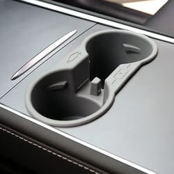 non-slip center console cup holder insert for tesla model 3 & model y – silicone interior organizer