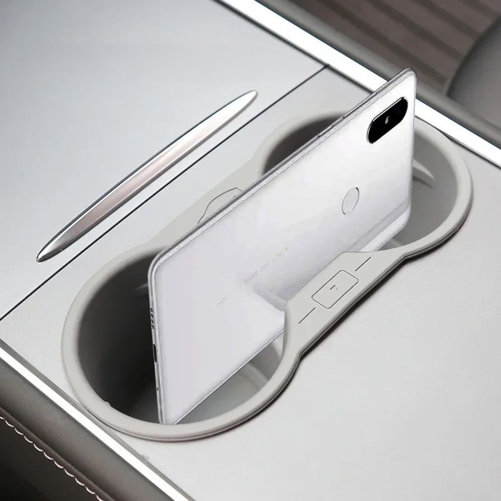 NonSlip Center Console Cup Holder Insert For Tesla Model 3 Model Y Silicone Interior Organizer 1