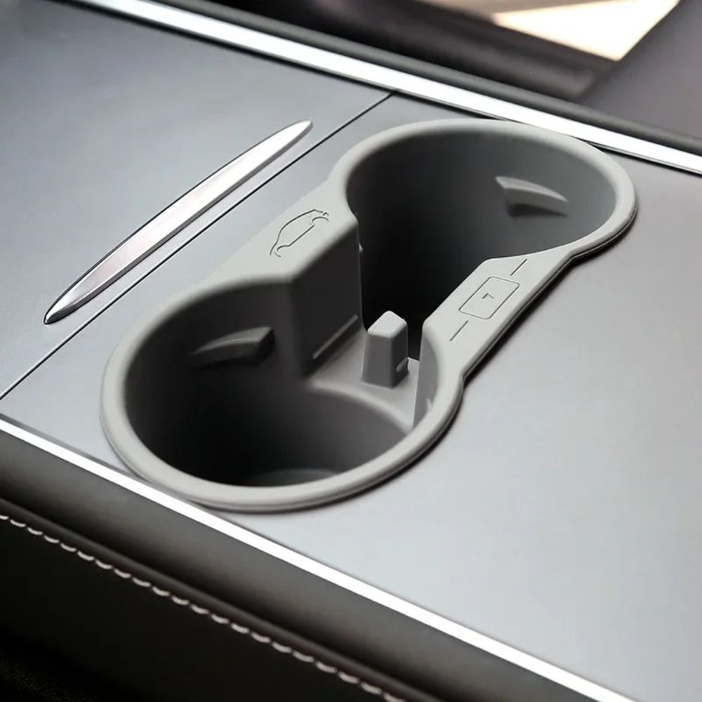 NonSlip Center Console Cup Holder Insert For Tesla Model 3 Model Y Silicone Interior Organizer 5