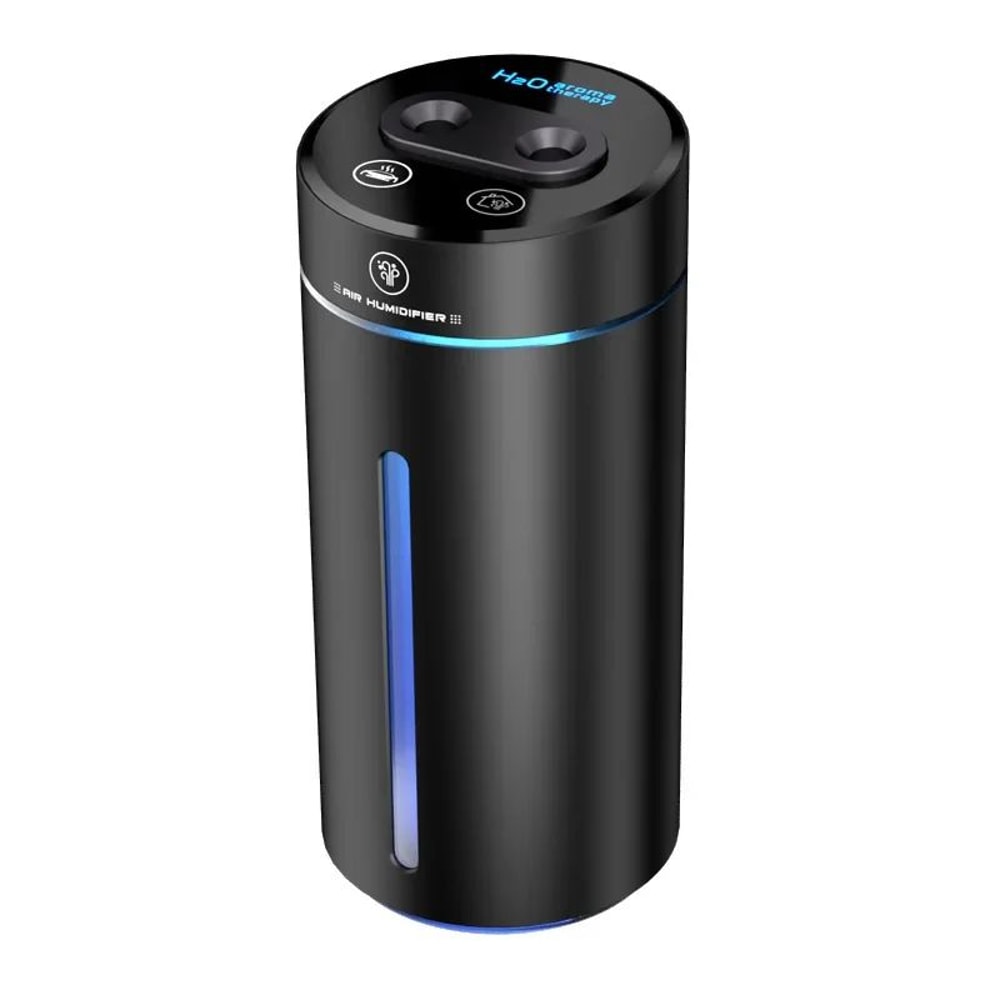 Dual Spray Car Air Humidifier Purifier Aluminum Alloy Essential Oil Diffuser 380ml 3