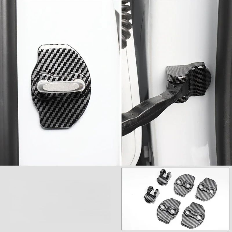 Door Lock Protector Covers For Tesla Model 3 Model Y Interior Door Latch Protection Set 5