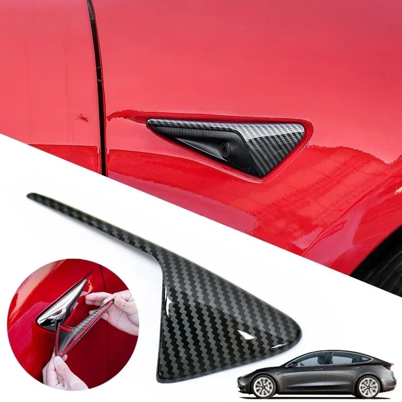 Tesla Carbon Fiber Side Camera Protective Cover Premium Turn Signal Cover For Model 3YXS 20172023 0