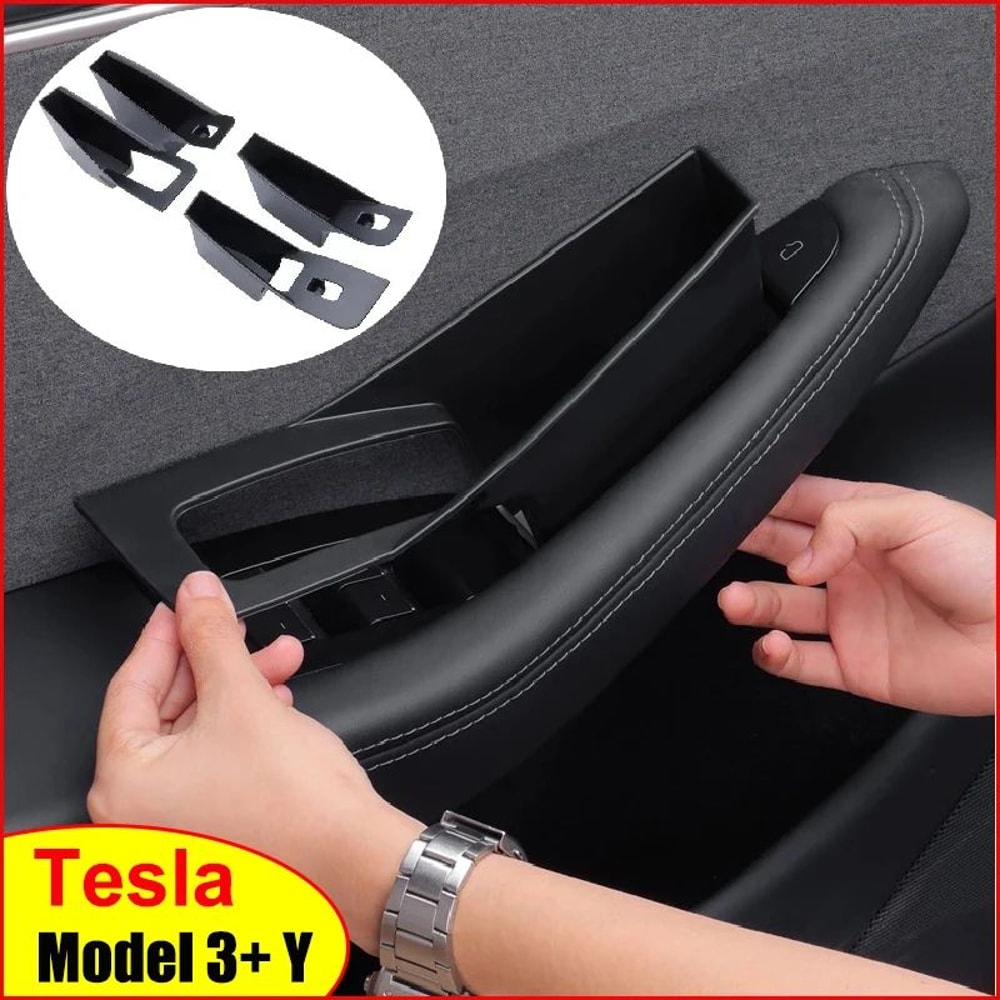 Tesla Door Handle Storage Organizer For Model Y Juniper 2025 Model 3 Highland Inner Handle Tray C 0