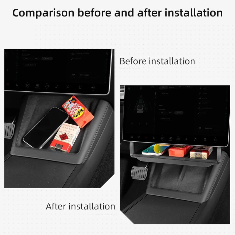 Tesla Under Screen Storage Organizer For Model Y Juniper 2025 Model 3 Highland Hidden Central Con 2