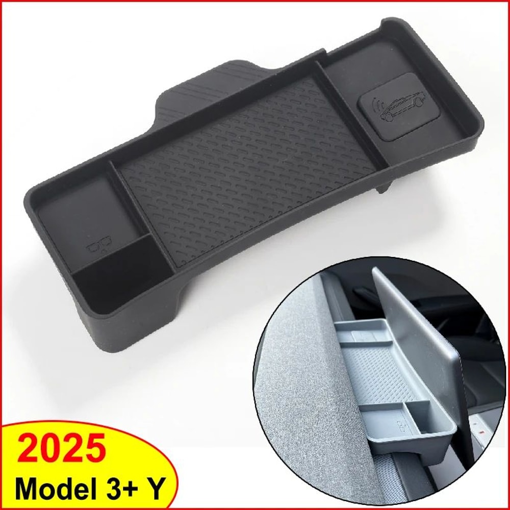 Tesla Dashboard Storage Tray For Model Y Juniper 2025 Model 3 Highland Silicone Center Console Or 0