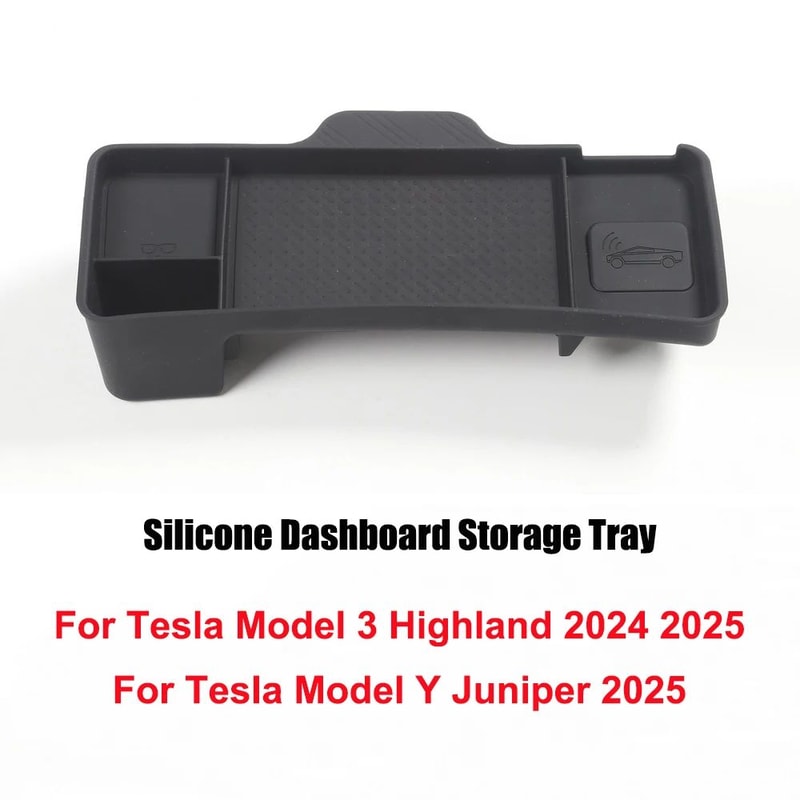 Tesla Dashboard Storage Tray For Model Y Juniper 2025 Model 3 Highland Silicone Center Console Or 4