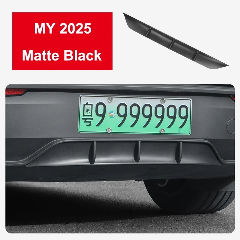 Tesla Rear Bumper Spoiler Lip For Model Y Juniper 2025 ABS Rear Diffuser Protector With Carbon Fib 4
