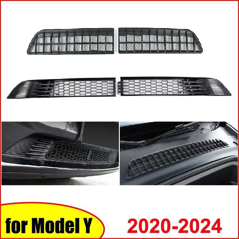 Tesla Lower Bumper InsectProof Grille Cover For Model Y 2024 Front Inlet Vent Protector Net 0