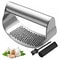 Stainless Steel Garlic Press Rocker Manual Garlic Crusher Tool For Easy Mincing 0