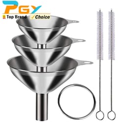 stainless steel kitchen funnel set – food grade metal funnels for bottles, oils & spices (3–5 pcs)