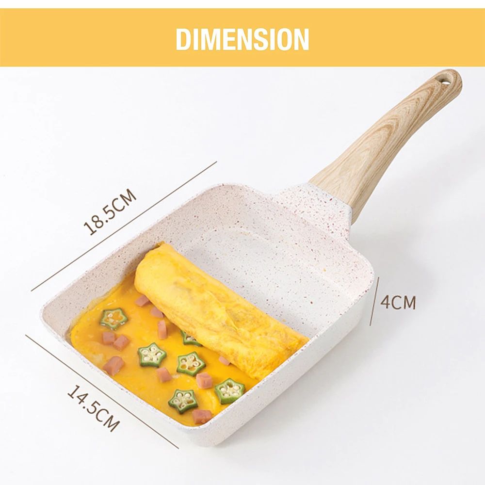Nonstick Tamagoyaki Pan Japanese Rectangular Omelette Pan With Detachable Handle For All Stovetops 2