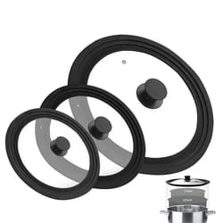 universal pot and pan lid – multi-size tempered glass lid with silicone rim for skillets & cookware