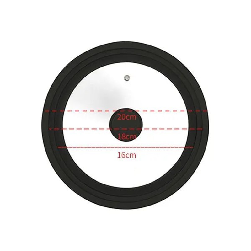 Universal Pot And Pan Lid MultiSize Tempered Glass Lid With Silicone Rim For Skillets Cookware 3