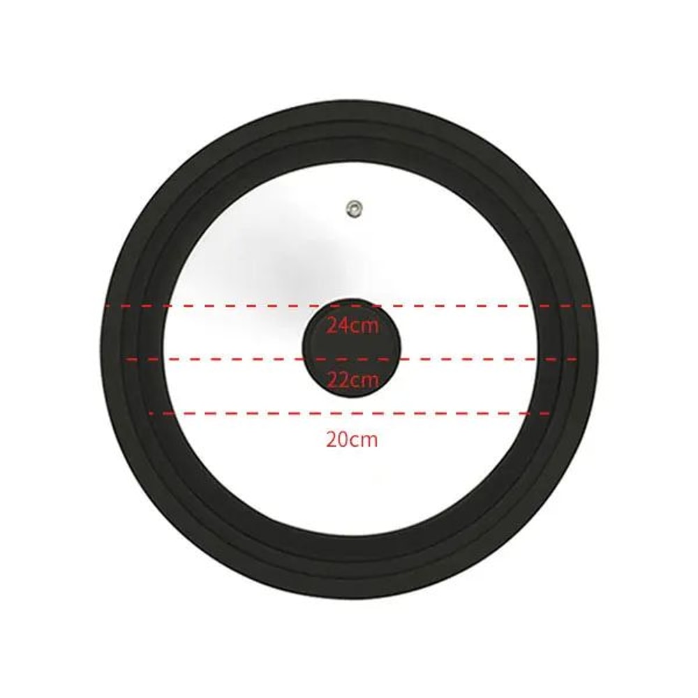 Universal Pot And Pan Lid MultiSize Tempered Glass Lid With Silicone Rim For Skillets Cookware 4