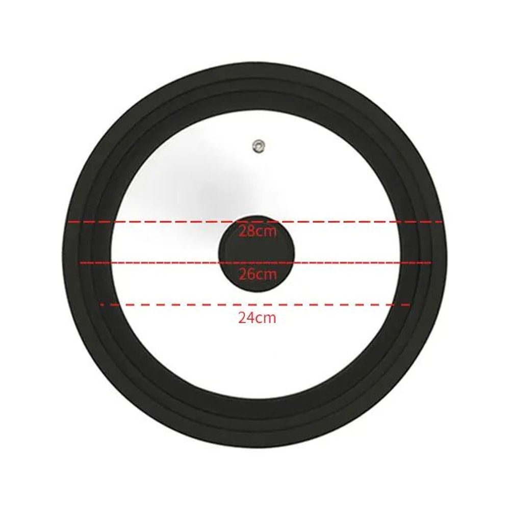 Universal Pot And Pan Lid MultiSize Tempered Glass Lid With Silicone Rim For Skillets Cookware 5