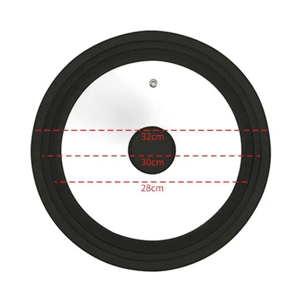 Universal Pot And Pan Lid MultiSize Tempered Glass Lid With Silicone Rim For Skillets Cookware 6
