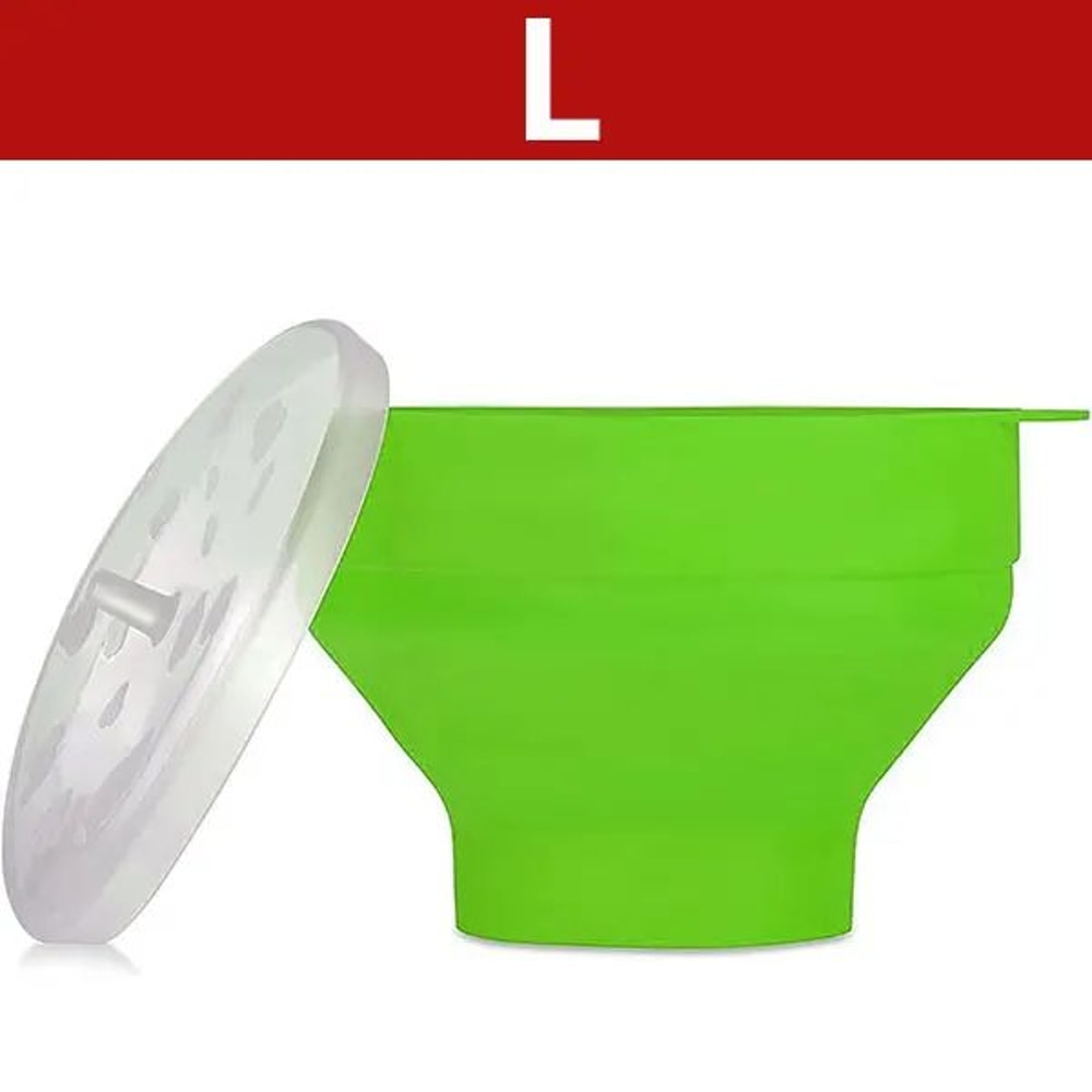 Silicone Microwave Popcorn Popper BPAFree Collapsible Popcorn Bowl With Lid 3