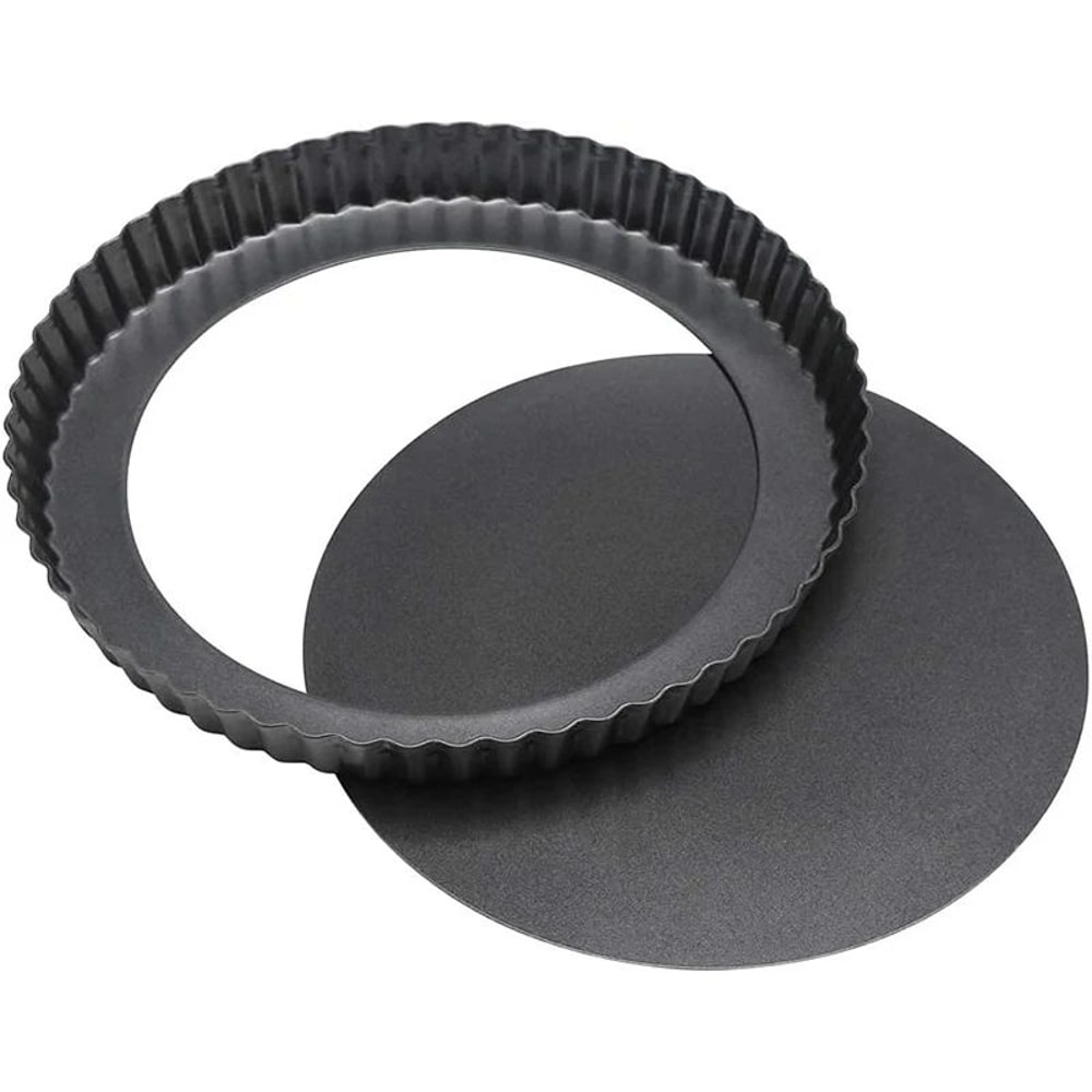 Nonstick Tart Quiche Pan With Removable Bottom Fluted Loose Bottom Baking Pan For Pies Cakes 4