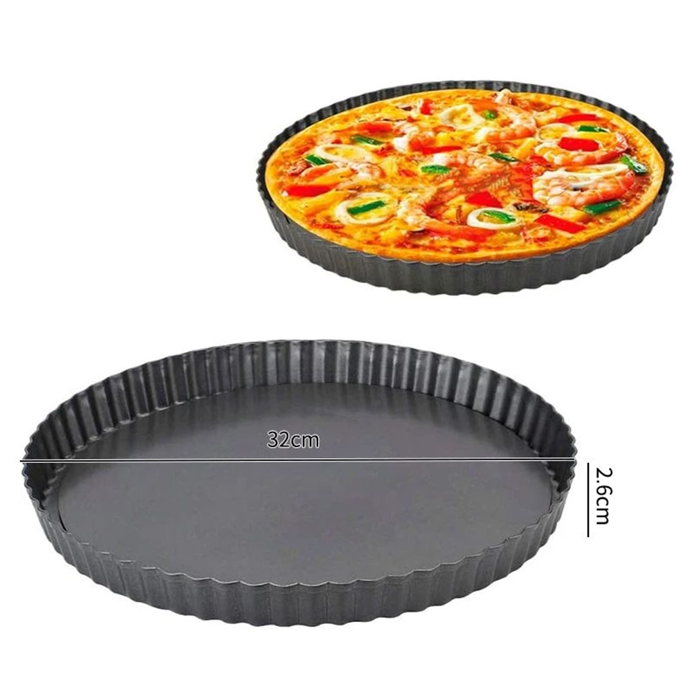 Nonstick Tart Quiche Pan With Removable Bottom Fluted Loose Bottom Baking Pan For Pies Cakes 5
