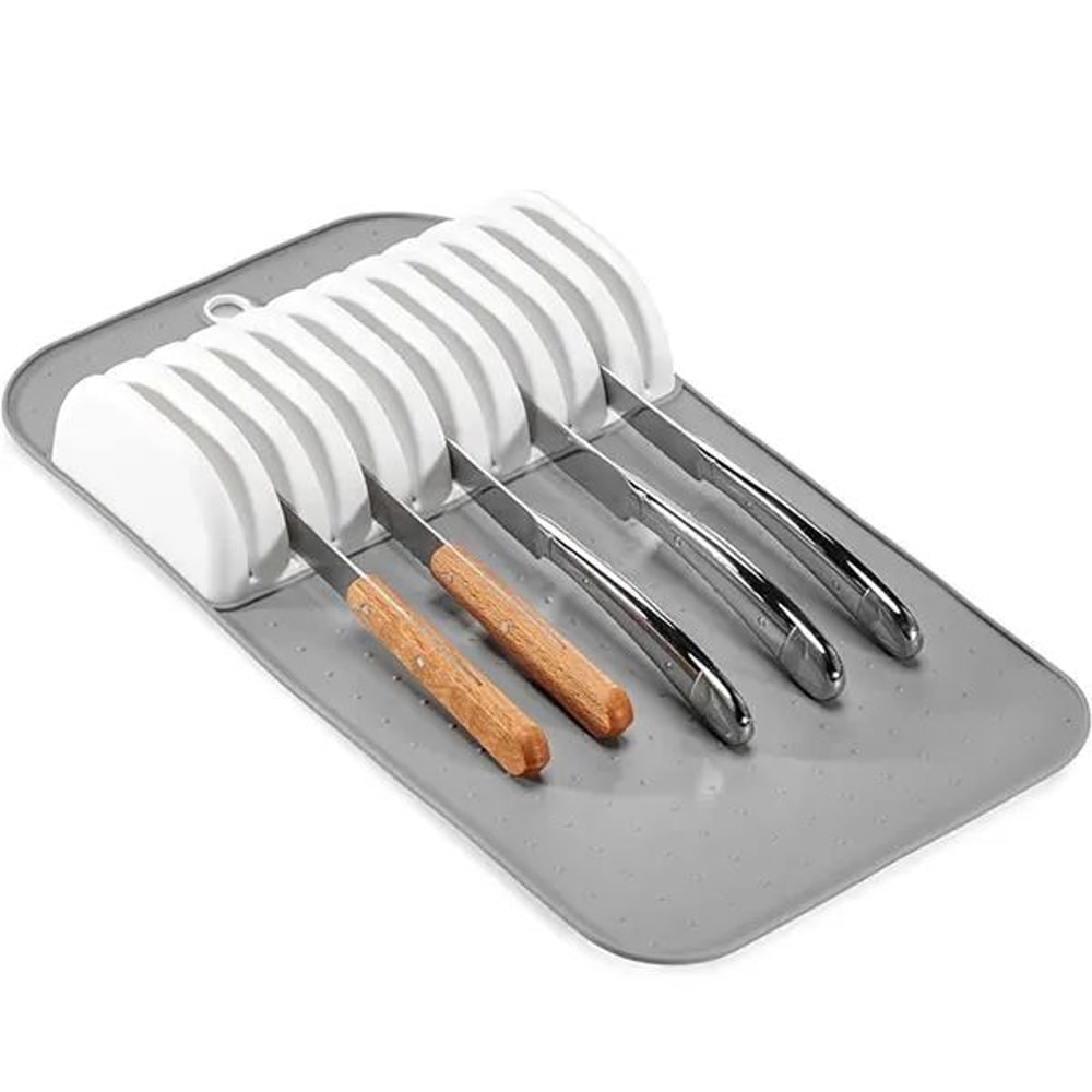 Large Knife Drawer Organizer Mat NonSlip Kitchen Knife Holder With 5 Or 11 Slots 5