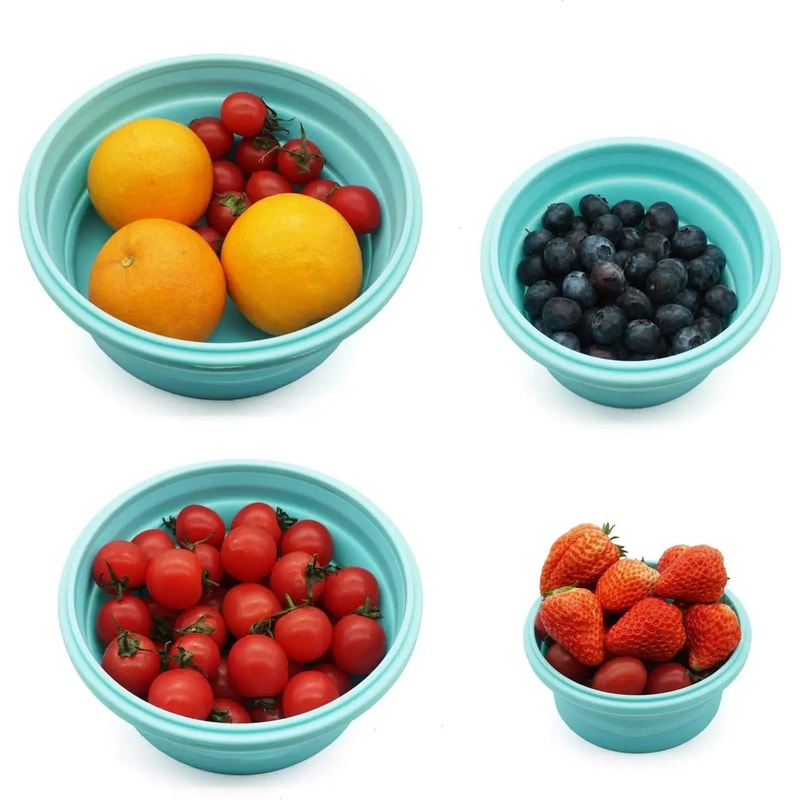 Collapsible Silicone Lunch Box With Lid MicrowaveSafe Folding Food Container For Work Travel 3