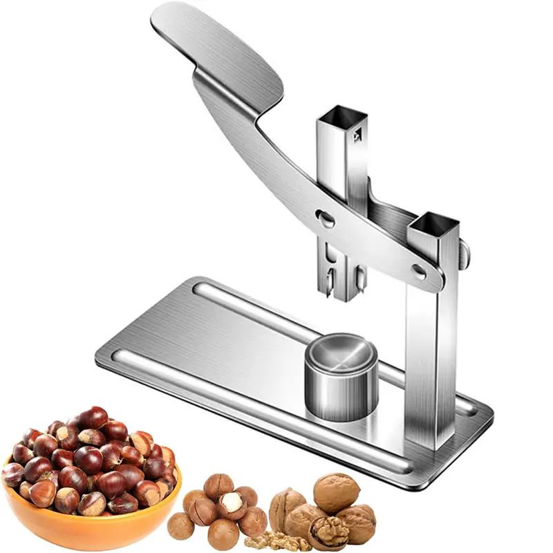 HeavyDuty Chestnut Cracker With NonSlip Handle Stainless Steel Nut Opener Tool 0