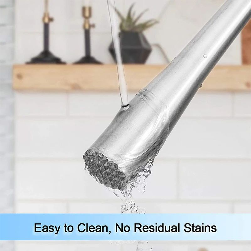 Stainless Steel Cocktail Muddler Mixing Spoon Set Professional Bar Stirrer Tools 2Piece 3