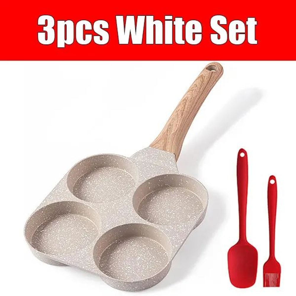 4Cup Egg Pan Omelette Skillet Nonstick Granite Pan For Gas Induction Cooking 5