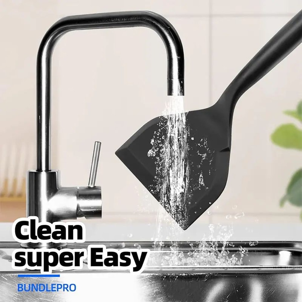 Wide Silicone Spatula Turner Nonstick Pancake Omelette Flipper For Eggs And Fish 1