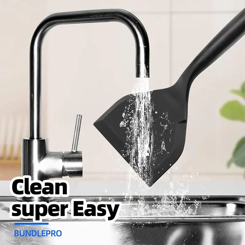 Wide Silicone Spatula Turner Nonstick Pancake Omelette Flipper For Eggs And Fish 1