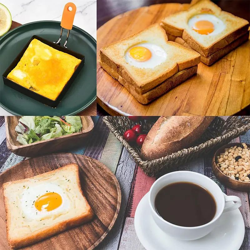 Square Stainless Steel Egg Pancake Rings Nonstick Frying Rings For Perfect Breakfasts 34 Pcs 3