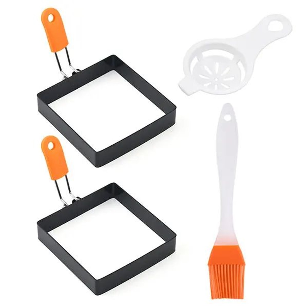 Square Stainless Steel Egg Pancake Rings Nonstick Frying Rings For Perfect Breakfasts 34 Pcs 5