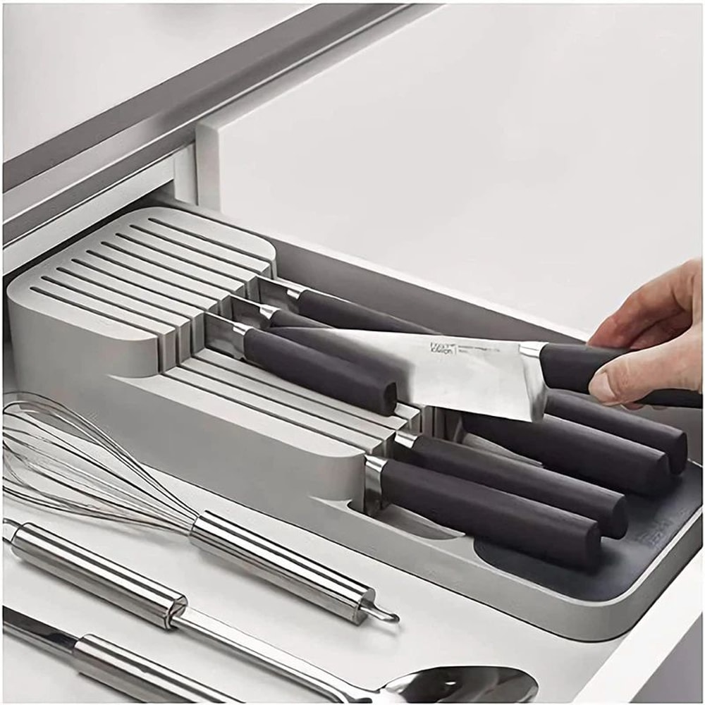 Multipurpose Kitchen Drawer Organizer Cutlery Utensil Storage Tray With Spice Holder 3