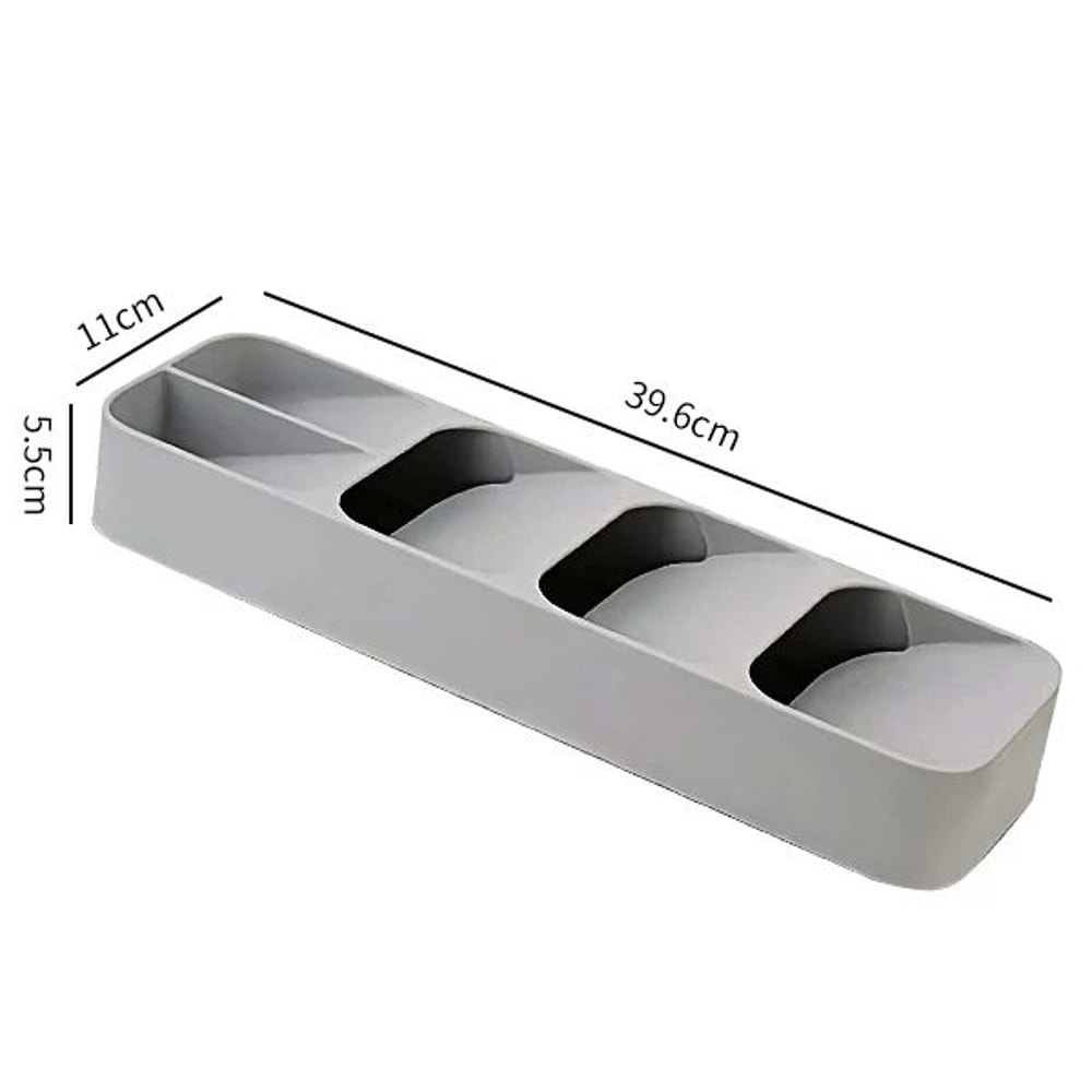 Multipurpose Kitchen Drawer Organizer Cutlery Utensil Storage Tray With Spice Holder 6