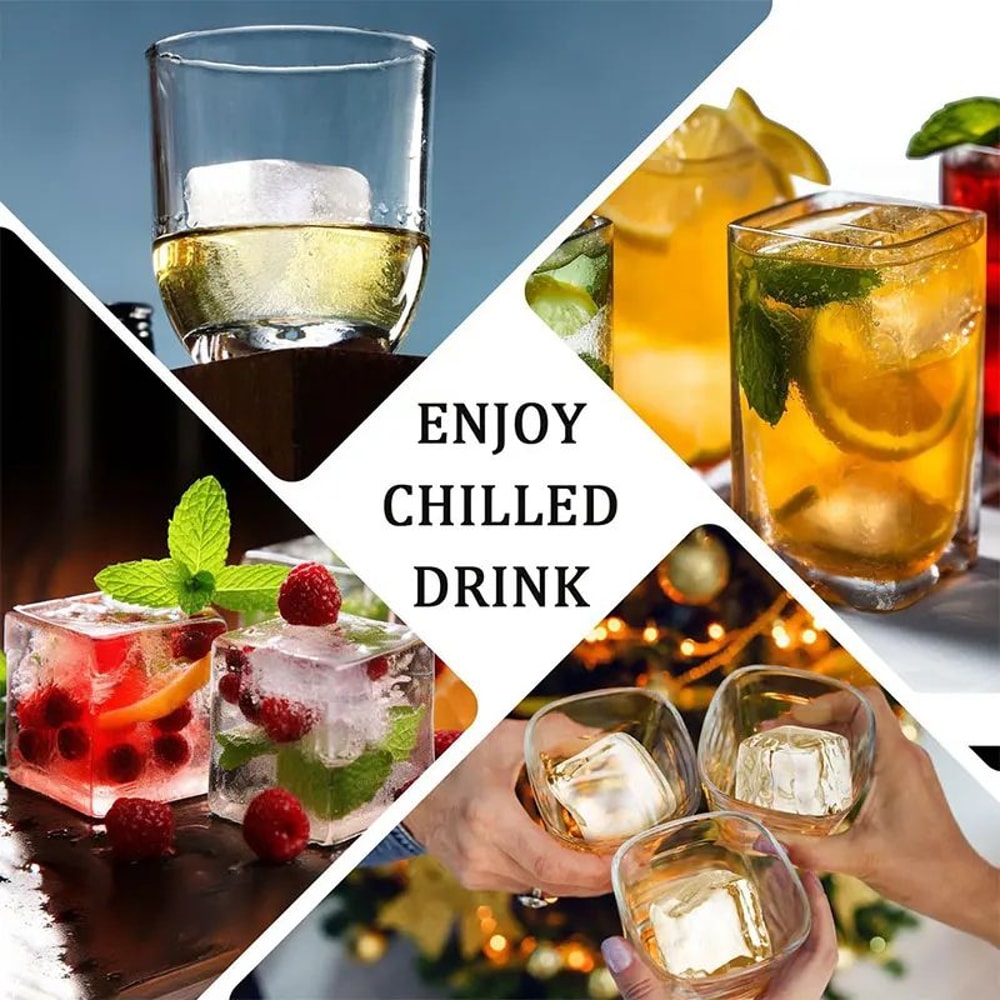 Large Square Silicone Ice Cube Trays With Lid Stackable Big Ice Mold For Freezer 6 Or 15 Grid 2