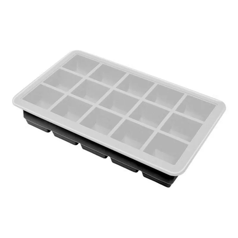 Large Square Silicone Ice Cube Trays With Lid Stackable Big Ice Mold For Freezer 6 Or 15 Grid 6